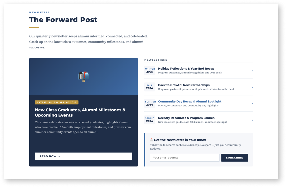 The Forward Post newsletter