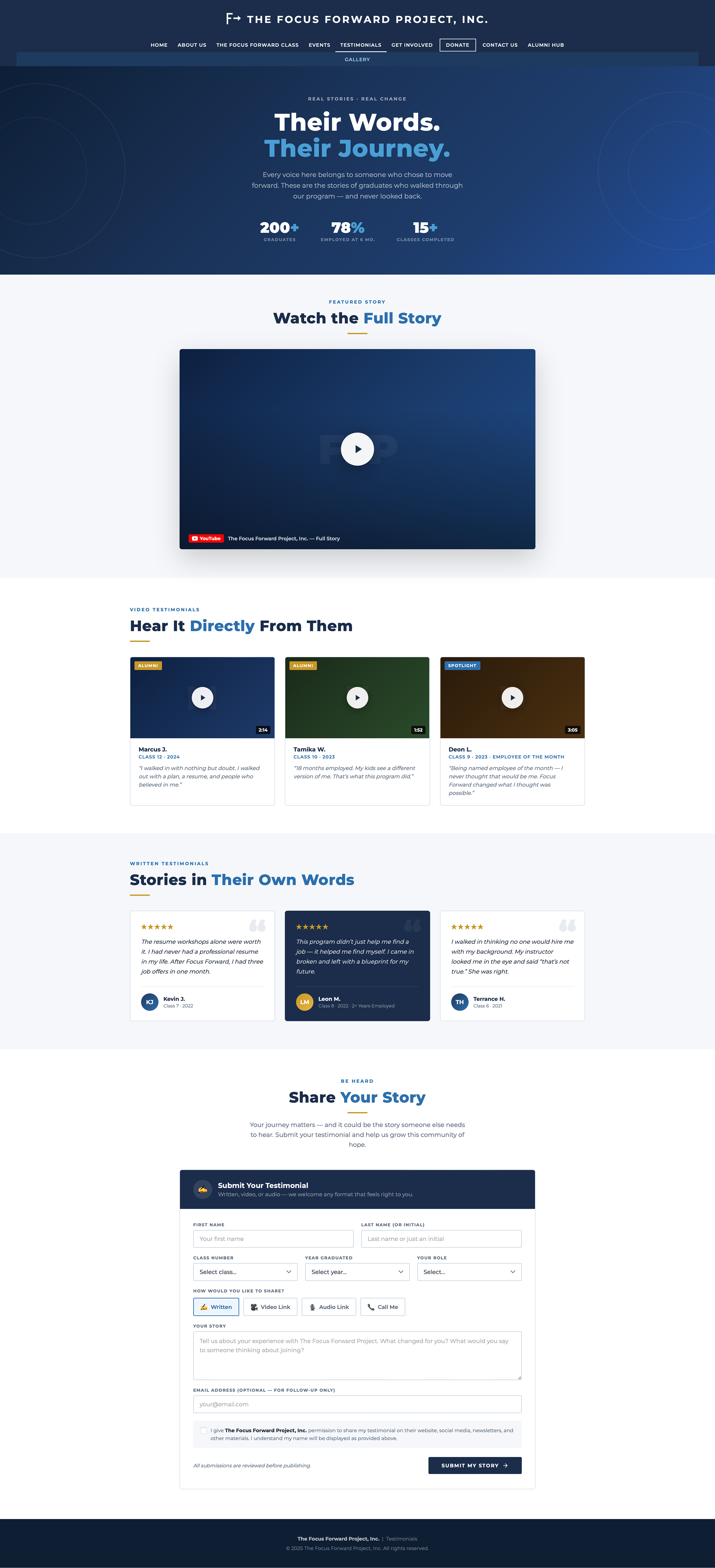 Testimonials redesign